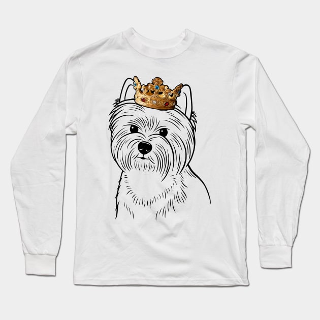 West Highland White Terrier Westie Dog King Queen Wearing Crown Long Sleeve T-Shirt by millersye